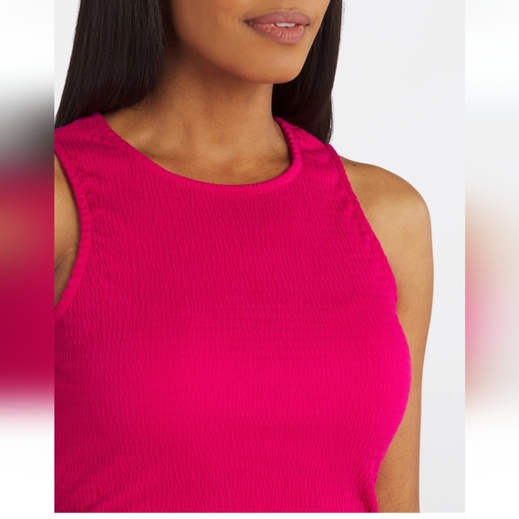 Gilli - High Neck Knit Vibrant Pink Sleeveless Top - Picture 1 of 6